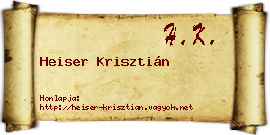 Heiser Krisztián névjegykártya